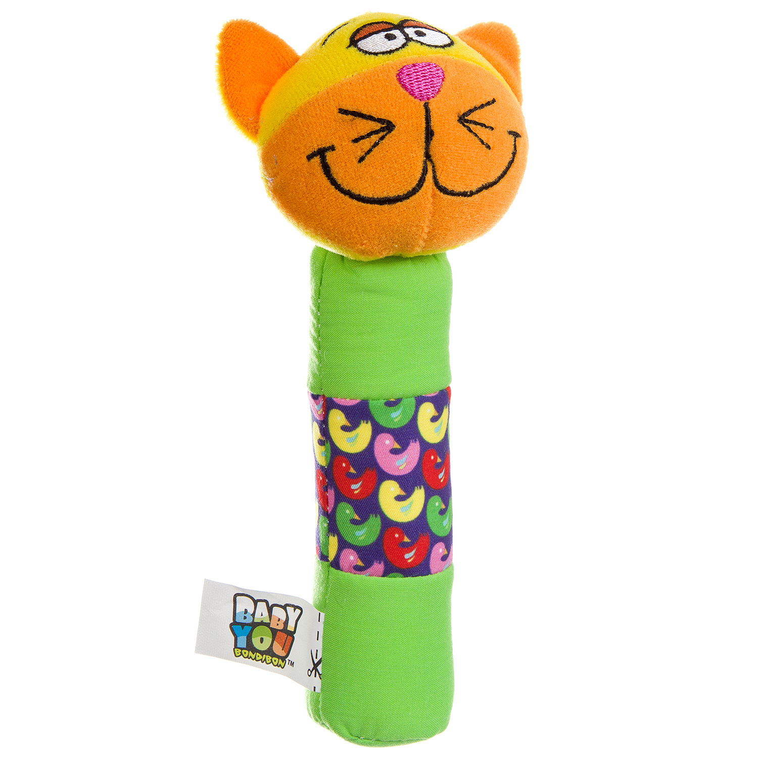 Игрушка Bondibon погремушка мягкая Кот с пищалкой - фото 1