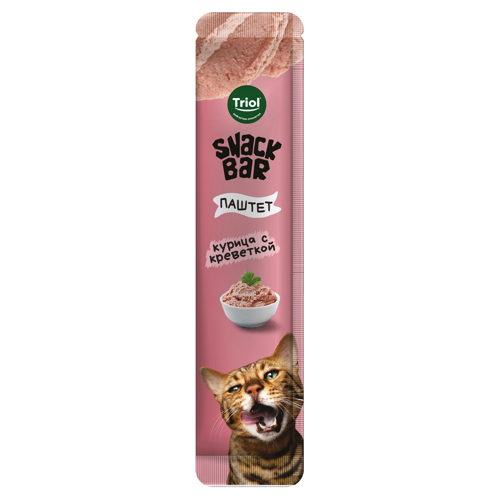 Лакомство для кошек Triol Snack Bar 40г паштет из курицы с креветкой - фото 4