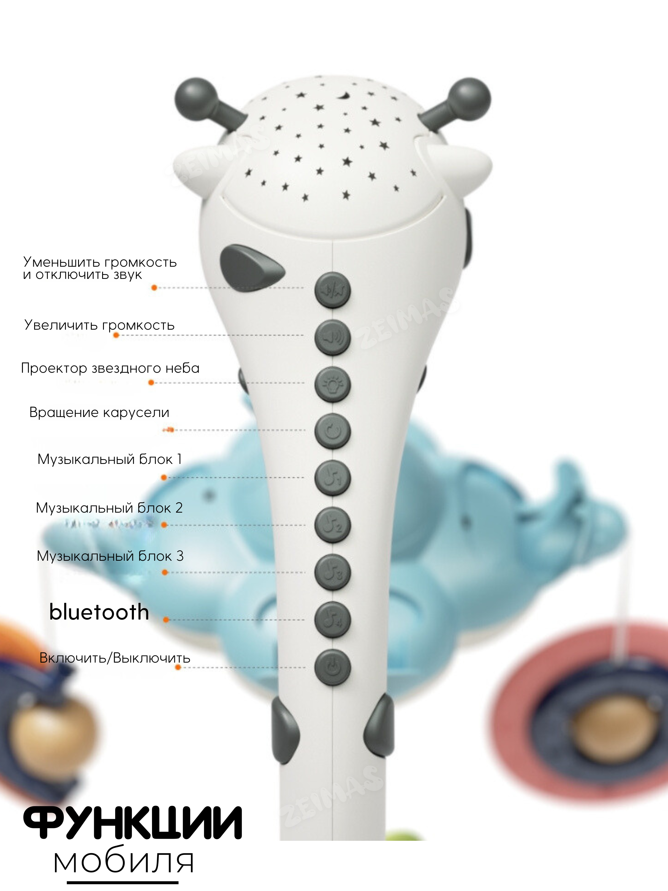 Мобиль Zeimas Музыкальный мобиль в кроватку в ассортименте - фото 4