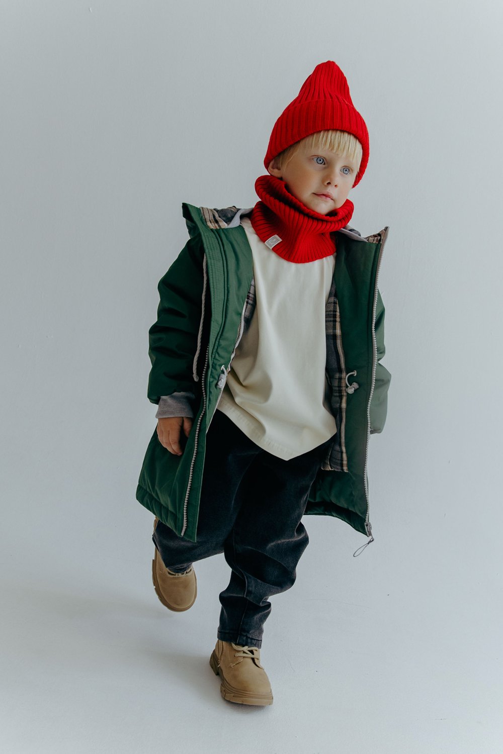 Снуд MINIDINO ВЯЗ-СН-001Снуд-труба вязаный красный - фото 5