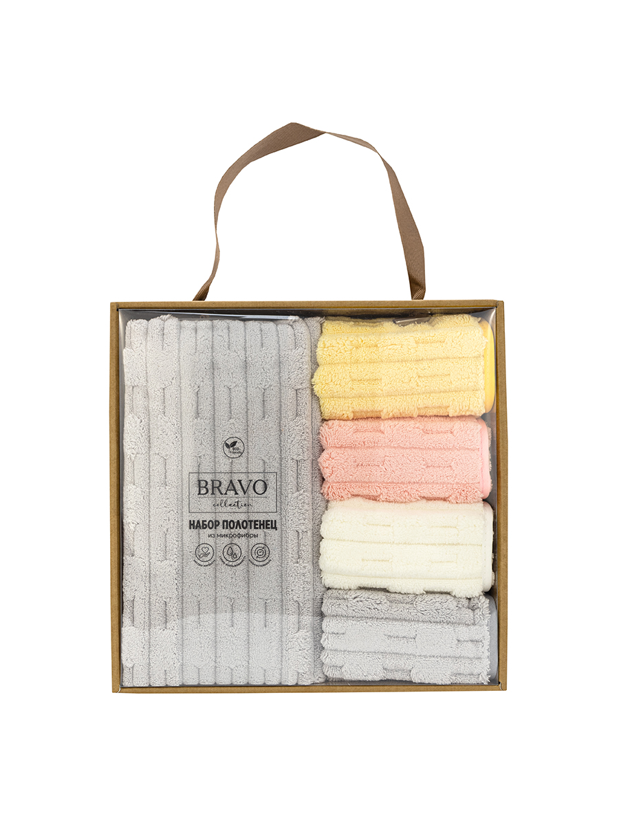 Полотенце BRAVO Фарбен 50*90 + 30*30х4шт 5 шт. - фото 1
