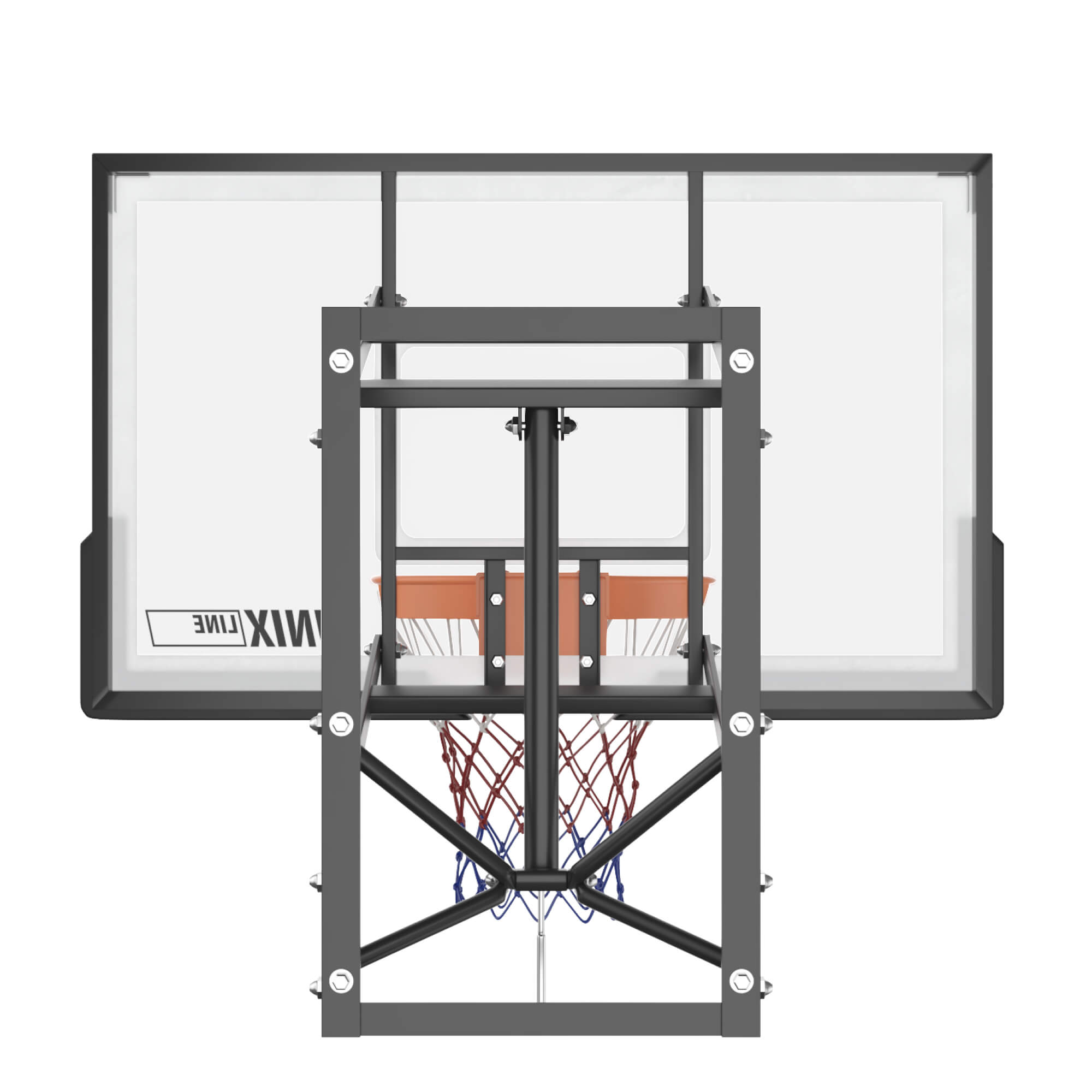 Баскетбольный щит UNIX line из поликарбоната в стальной раме B-Backboard-PC размер щита диаметр кольца R45 - фото 16