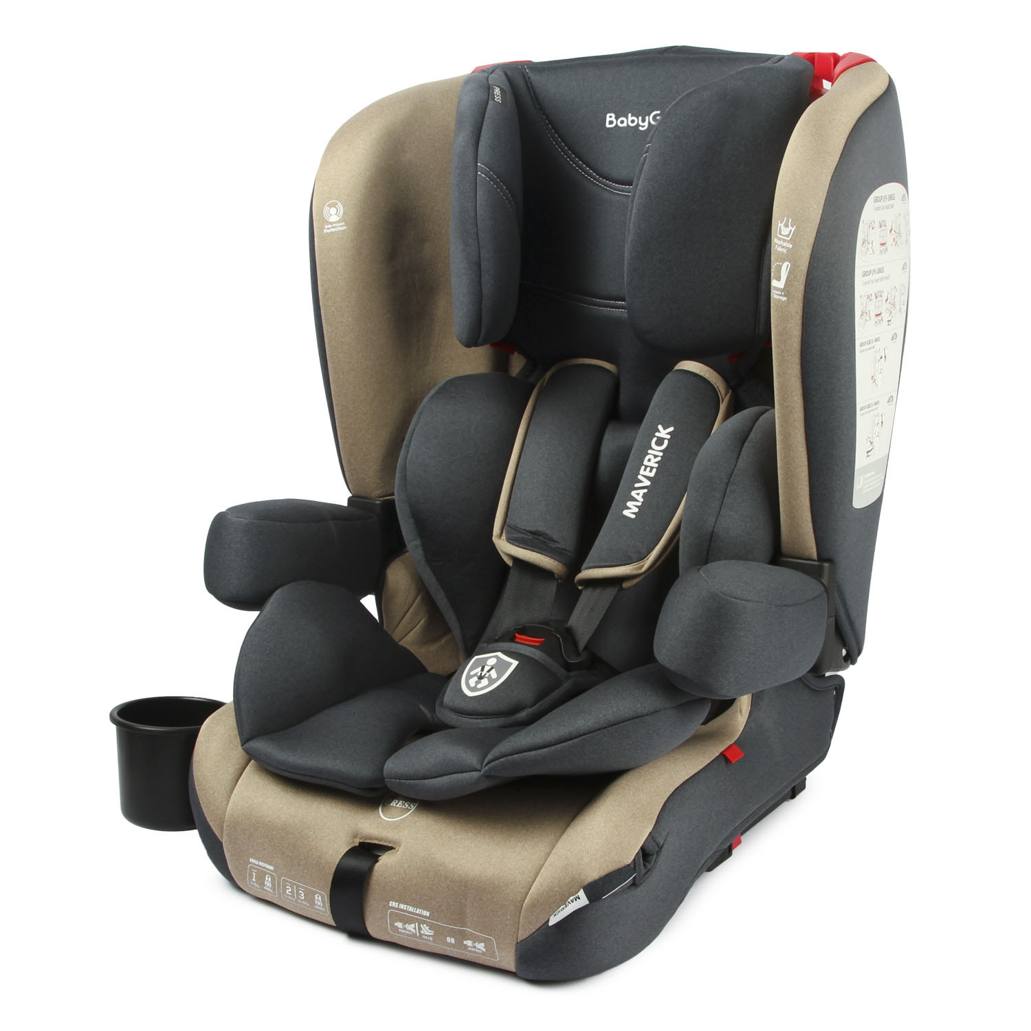 Автокресло BabyGo Maverick New Isofix 0+/1/2/3 (0-36 кг) бежевый - фото 1