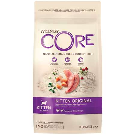 Корм для котят Wellness CORE 1.75кг индейка-лосось
