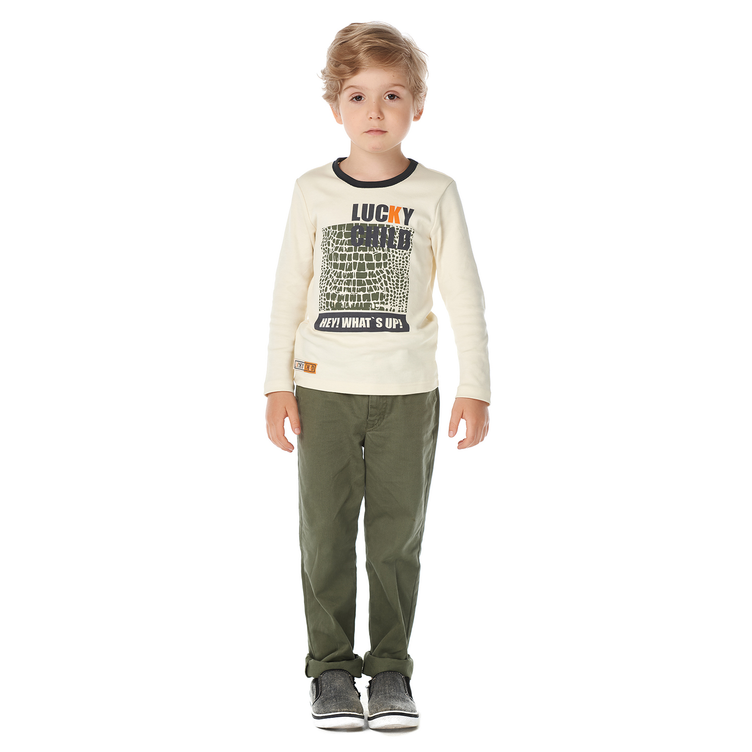 Брюки для мальчика Lucky Child 86-111/7-12/хаки - фото 1