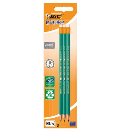 Карандаши чернографитные BIC 3 шт.