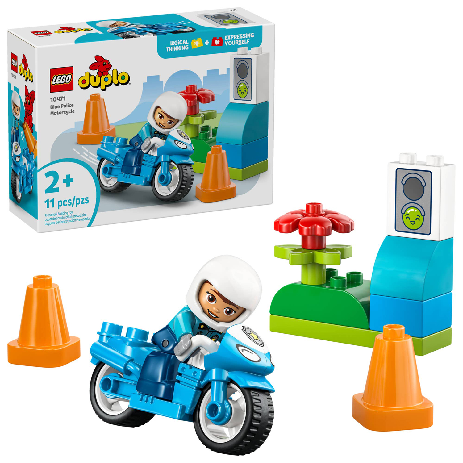 Конструктор LEGO DUPLO Полицейский мотоцикл 11 дет. - фото 1