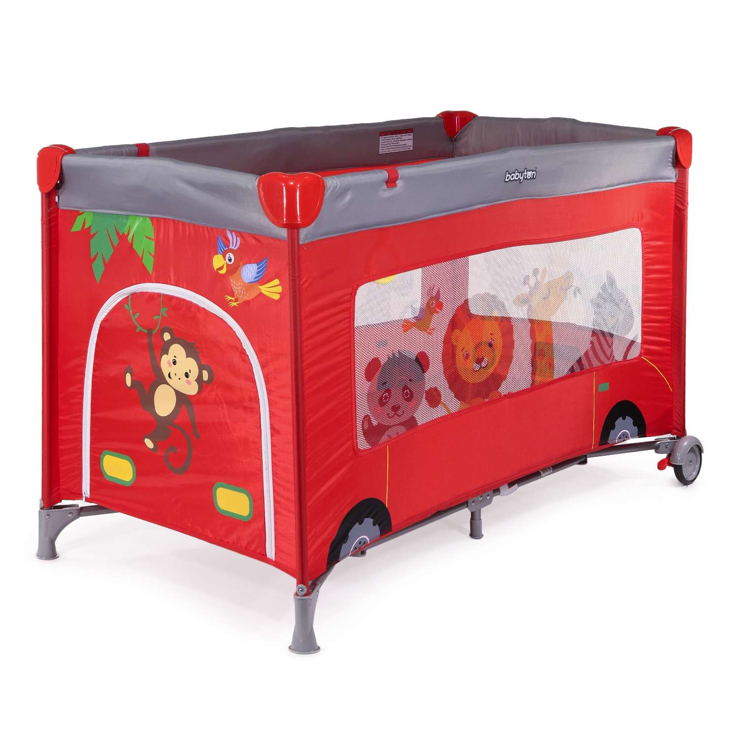 Кровать-манеж Babyton Red bus G120 - фото 4