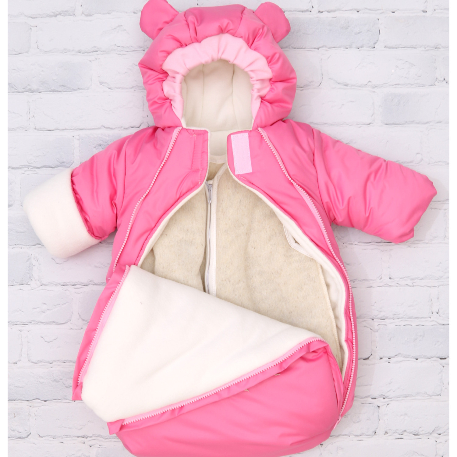 Конверт в коляску Осьминожка Мишки розовый - фото 9