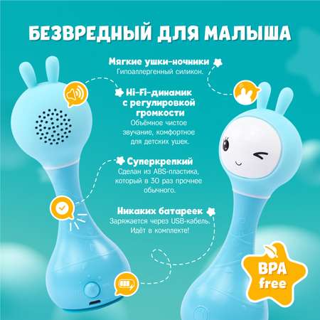 Игрушка развивающая alilo Умный зайка R1 музыкальная Синий 60905