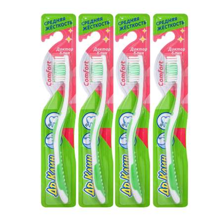 Зубная щетка классическая Dr. Clean 4 шт.