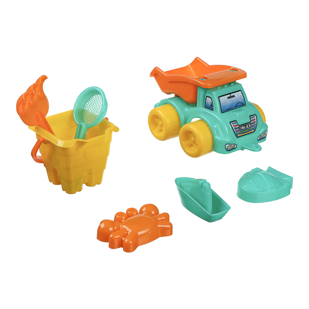 Песочный набор Игроленд Машинка-грузовик 7 предметов 7 предм. - фото 5