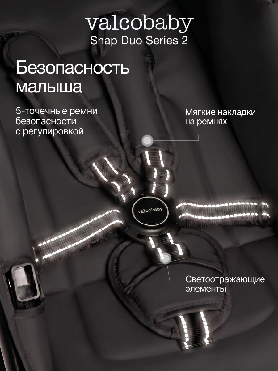 Коляска прогулочная для двойни Valco baby Snap Duo Серия 2 черный - фото 6
