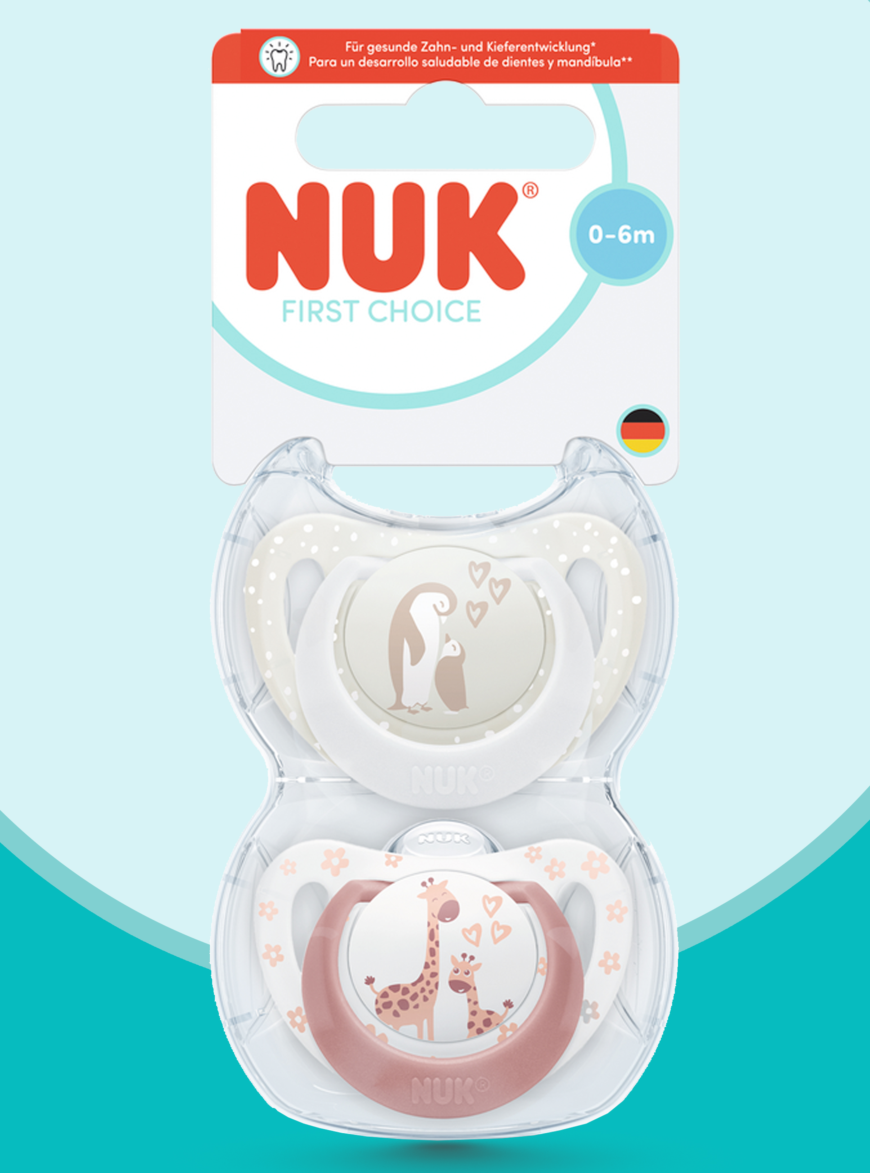 Пустышка Nuk силикон ортодонтическая от 0 мес. 2 шт. - фото 1