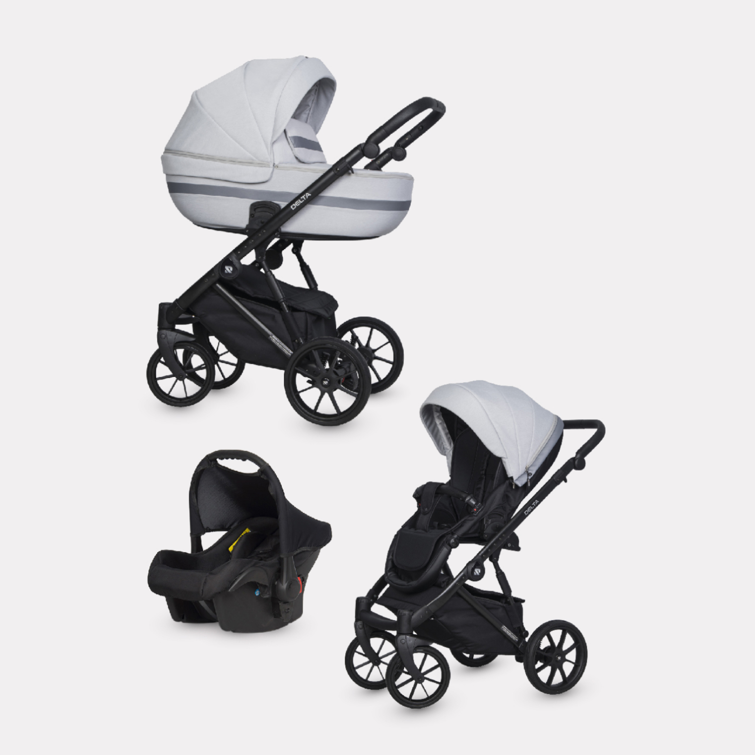 Коляска 3в1 Riko Basic Delta Grey Fox - фото 1