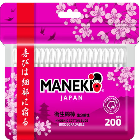 Ватные палочки Maneki 200 шт.