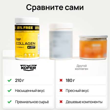 Коллаген KOFER порошок с витамином С со вкусом Лимона