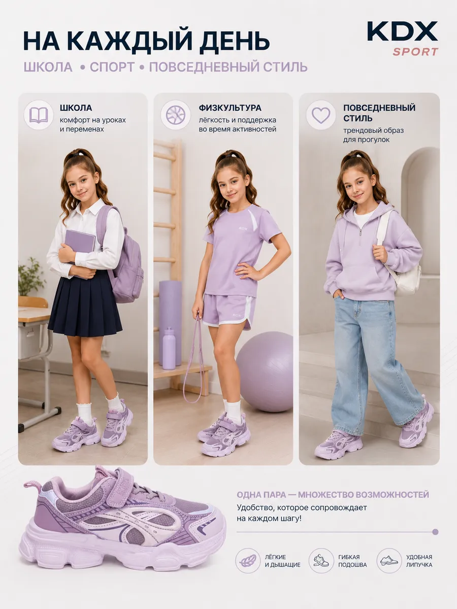 Кроссовки KDX BRTSS-10 lilac - фото 3