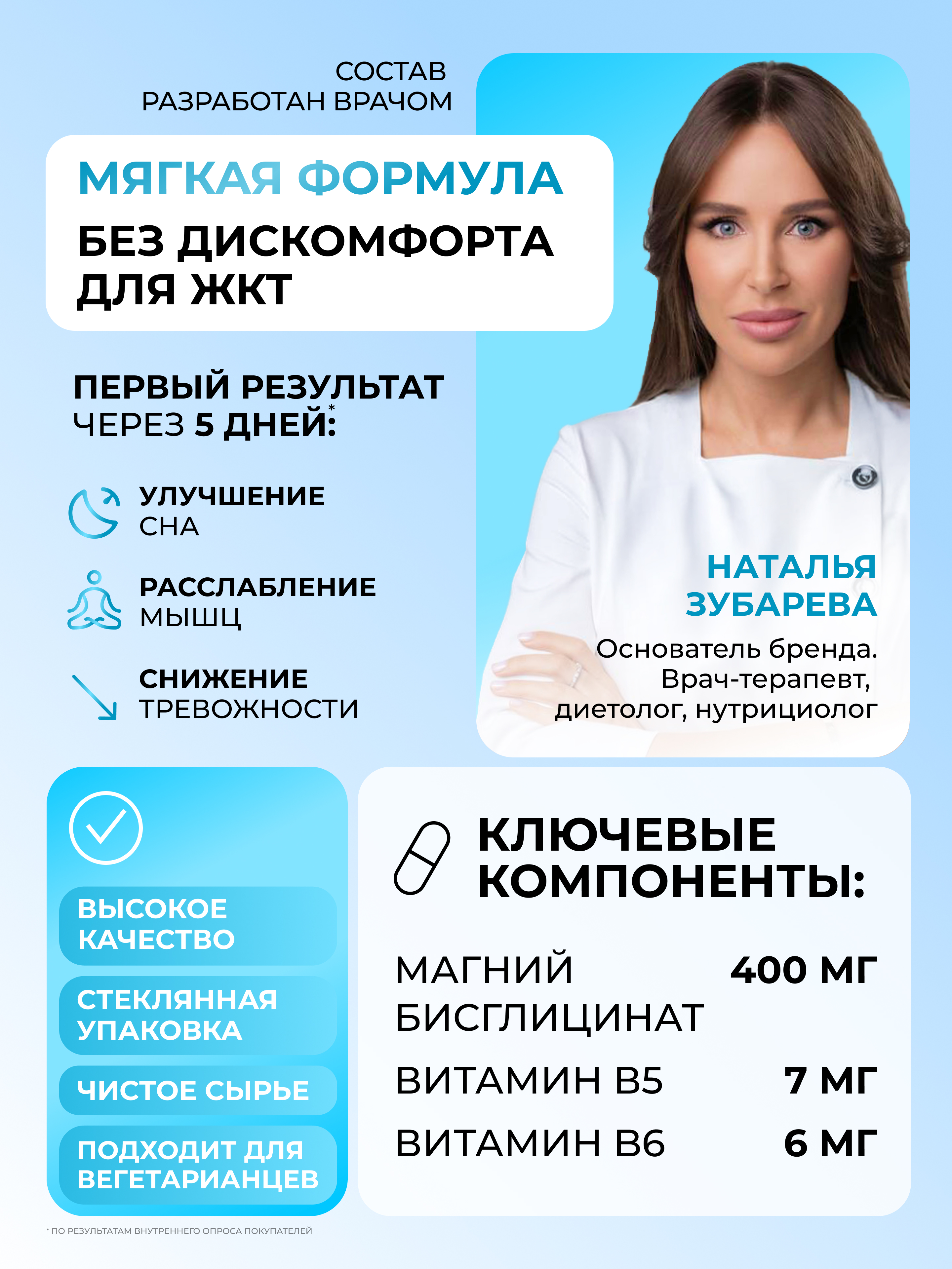 Минералы Dr. Zubareva Магний хелат 400 mg + B6 25 mg 60 капсул - фото 3