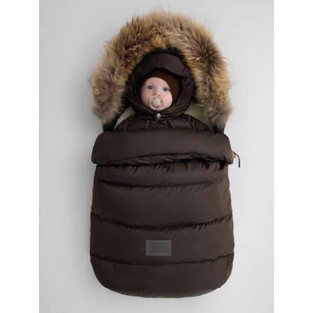 Конверт в коляску Happy Baby для новорожденных коричневый
