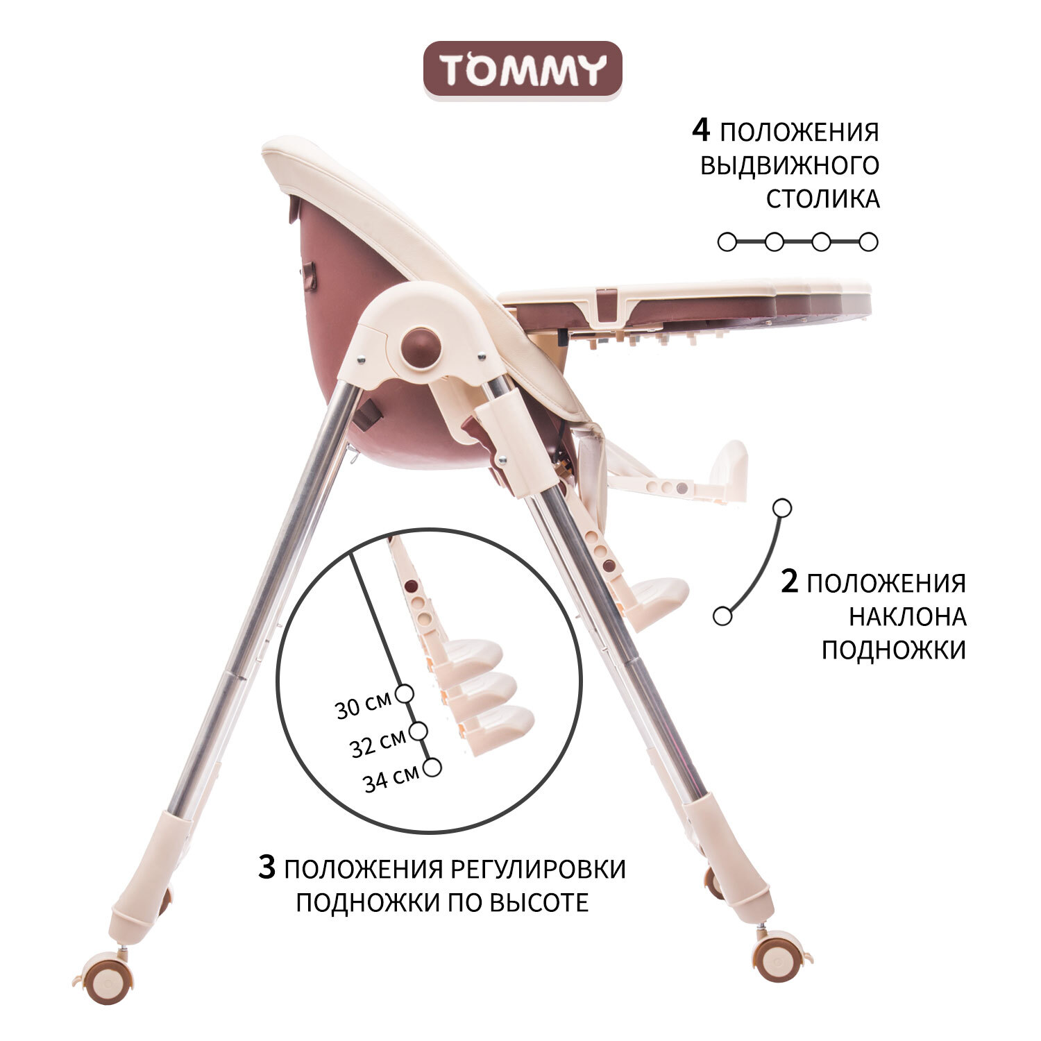 Стульчик для кормления TOMMY No reservation бежевый - фото 4