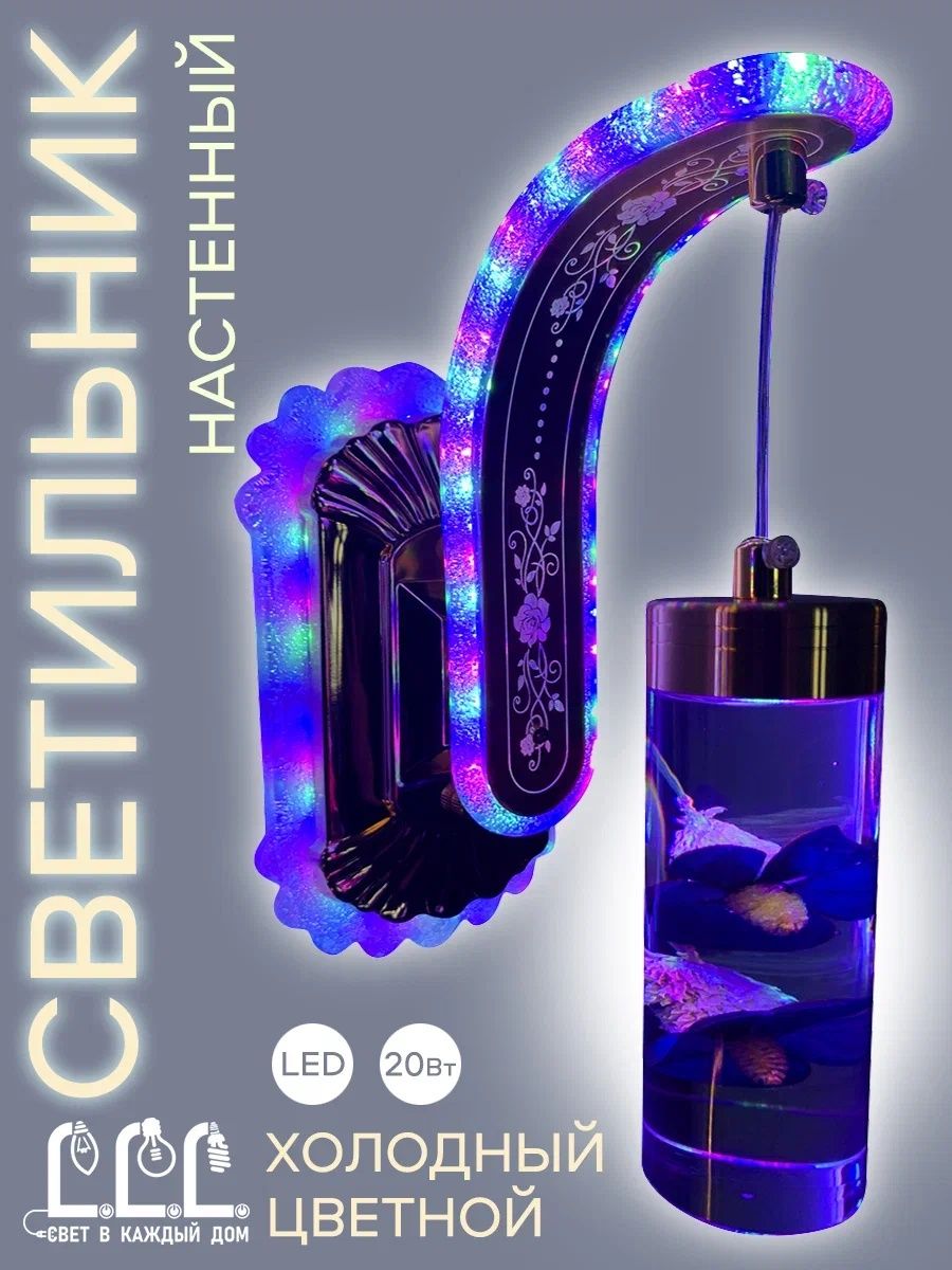 Светильник настенный LLL Бра кристалл синий FX6023 - фото 4