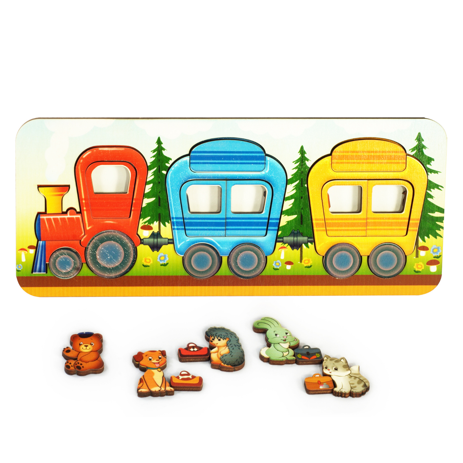 Игрушка Нескучные игры пазл Веселый паровозик - фото 3