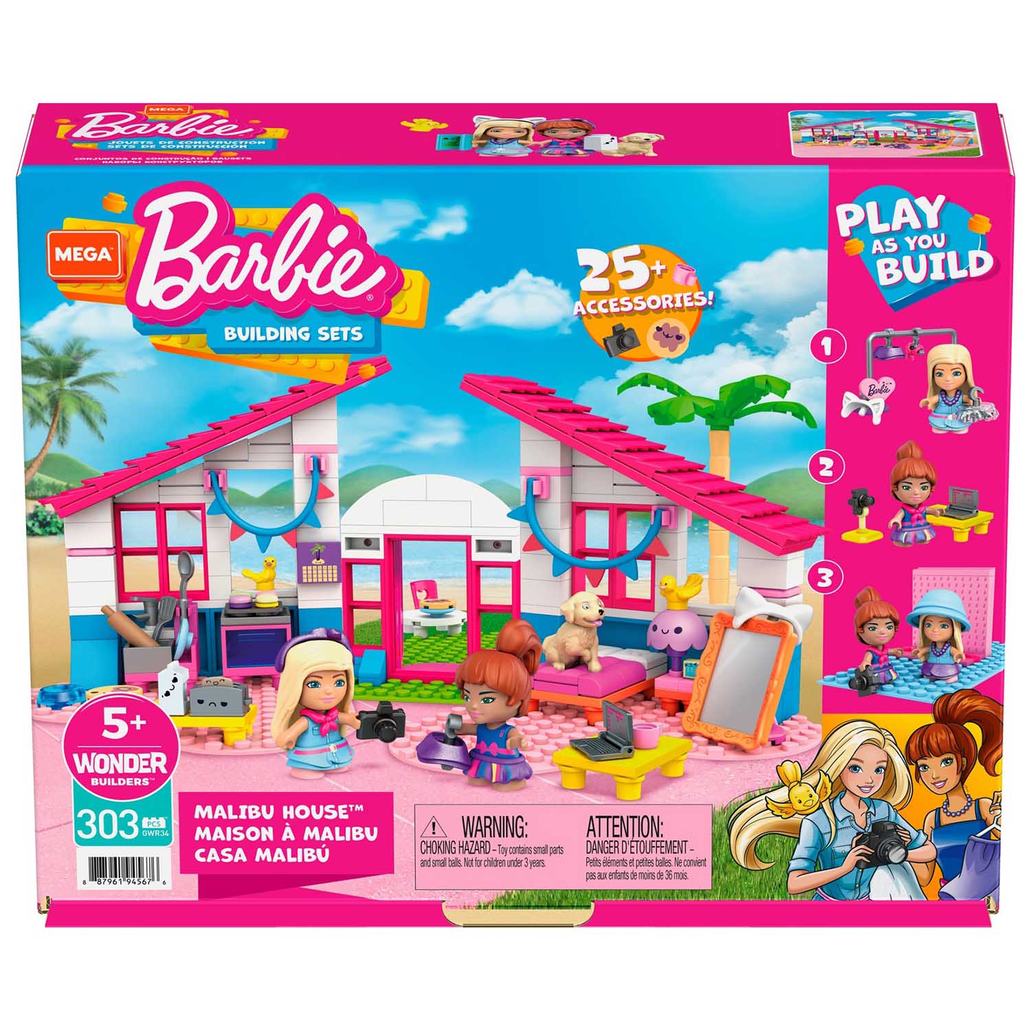 Конструктор Mega Construx Barbie Домик мечты 303 дет. - фото 2