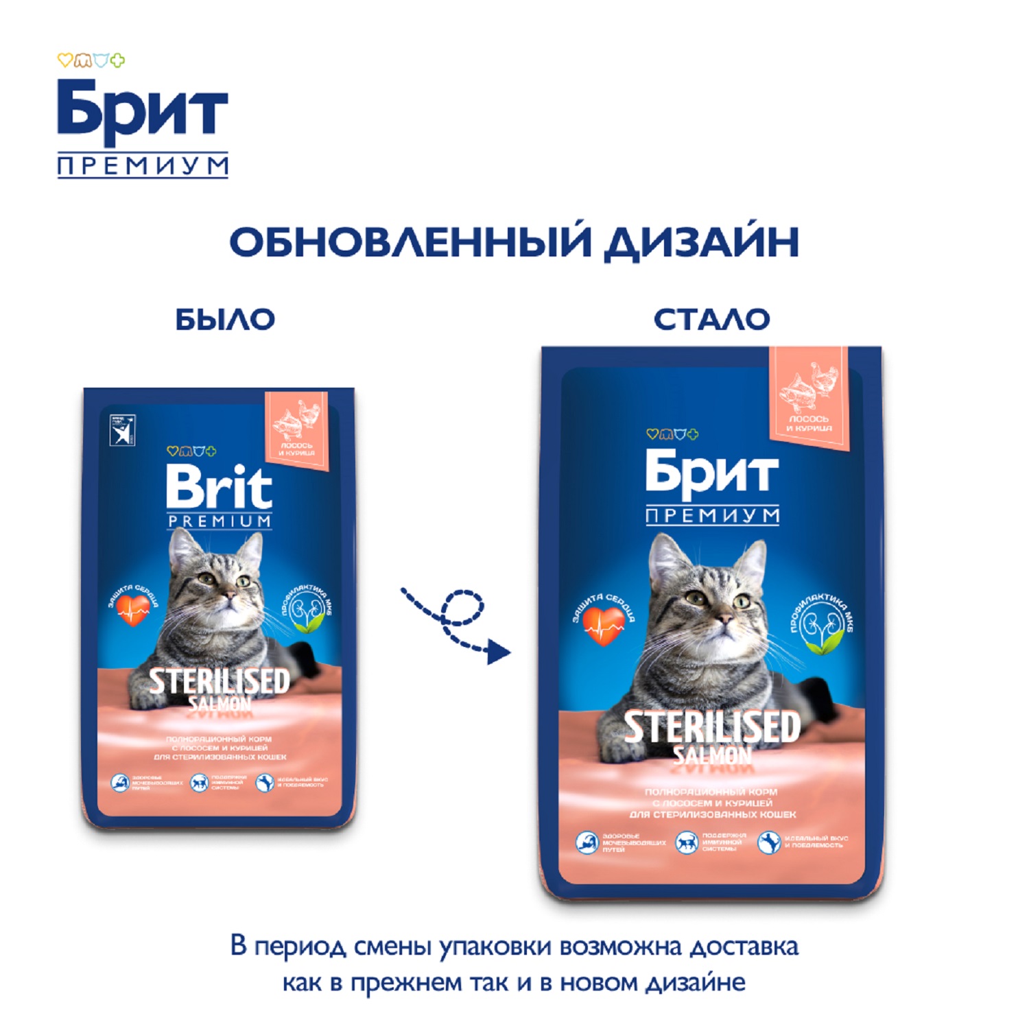Корм для кошек Brit 8кг Premium Cat Sterilized Salmon and Chicken для стерилизованных с лососем и курицей сухой - фото 2