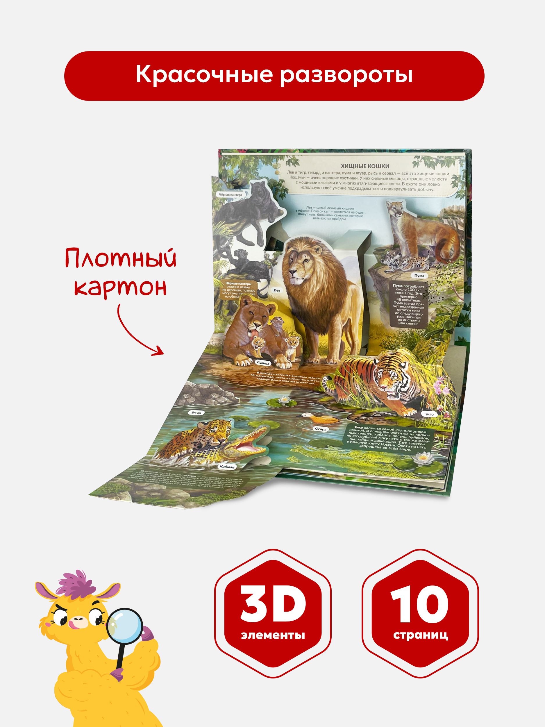 Энциклопедия с объемными картинками Malamalama Животные Хищники - фото 3