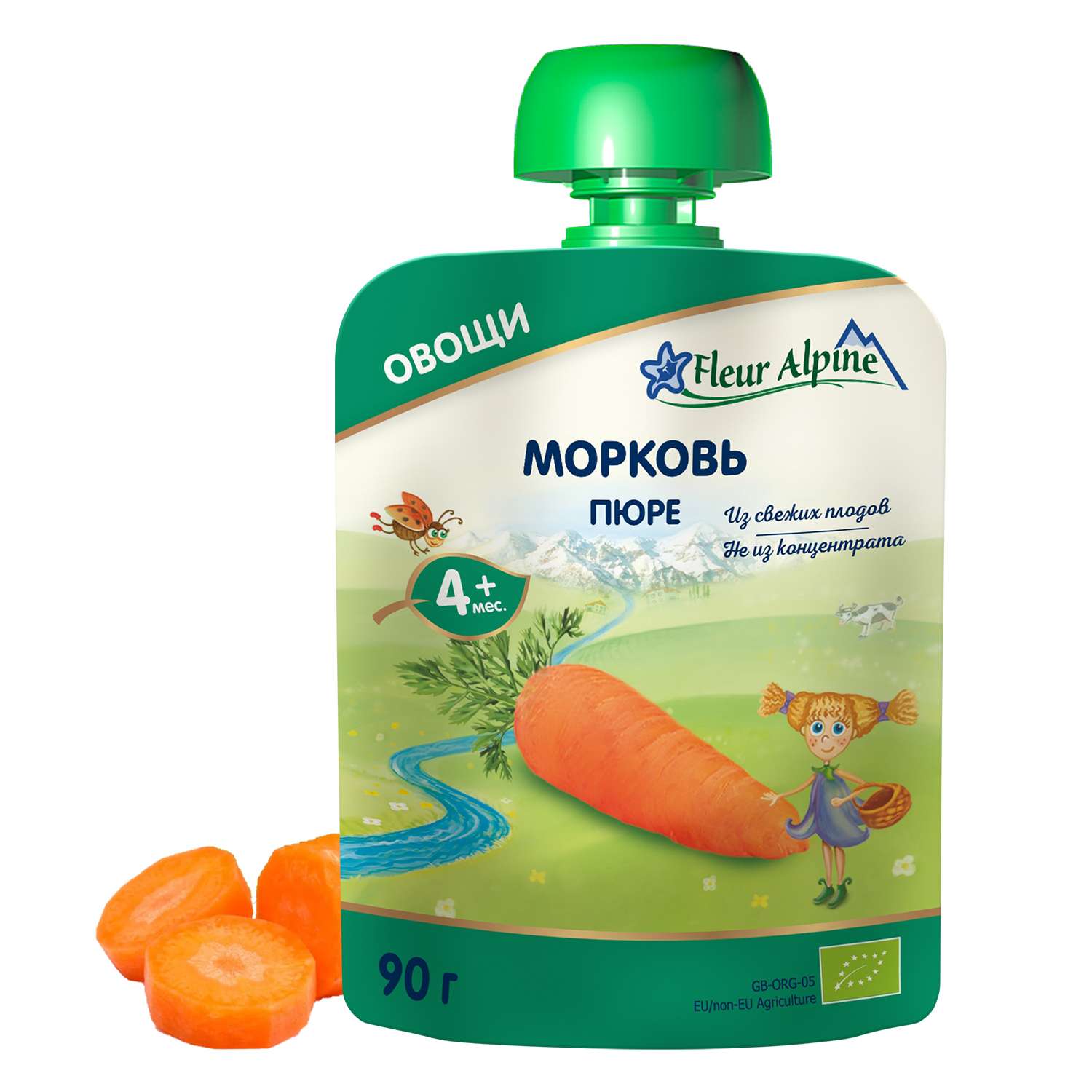 Пюре Fleur Alpine Органик морковь пауч 90г с 4месяцев - фото 1