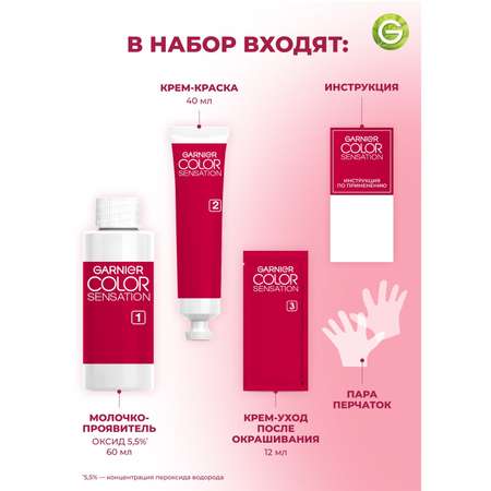 Стойкая крем-краска для волос GARNIER Color Sensation Роскошь цвета оттенок 7.40 Янтарный Ярко-Рыжий 110мл