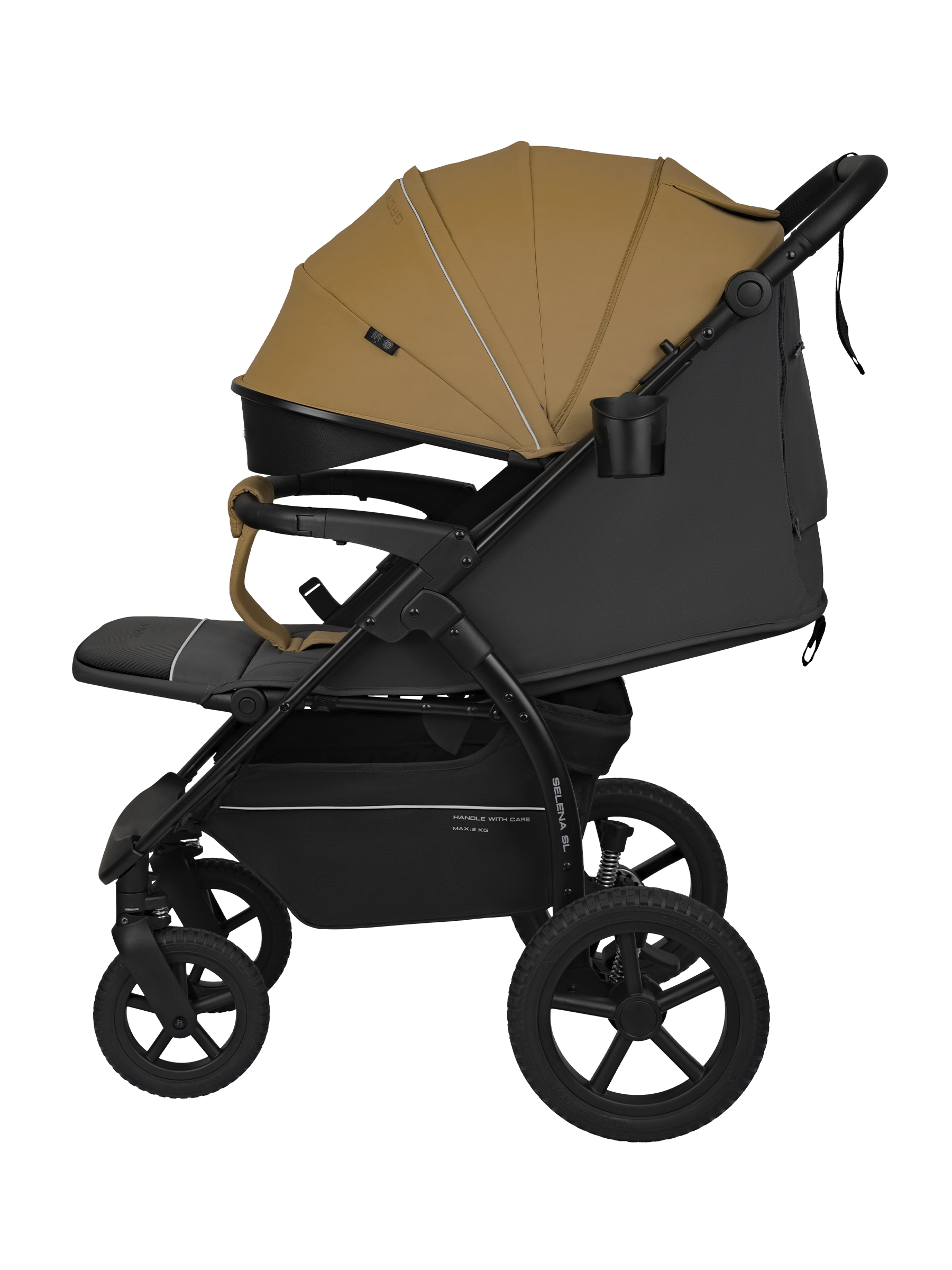 Коляска прогулочная JOVOLA Selena SL, бежевый-серый - фото 9