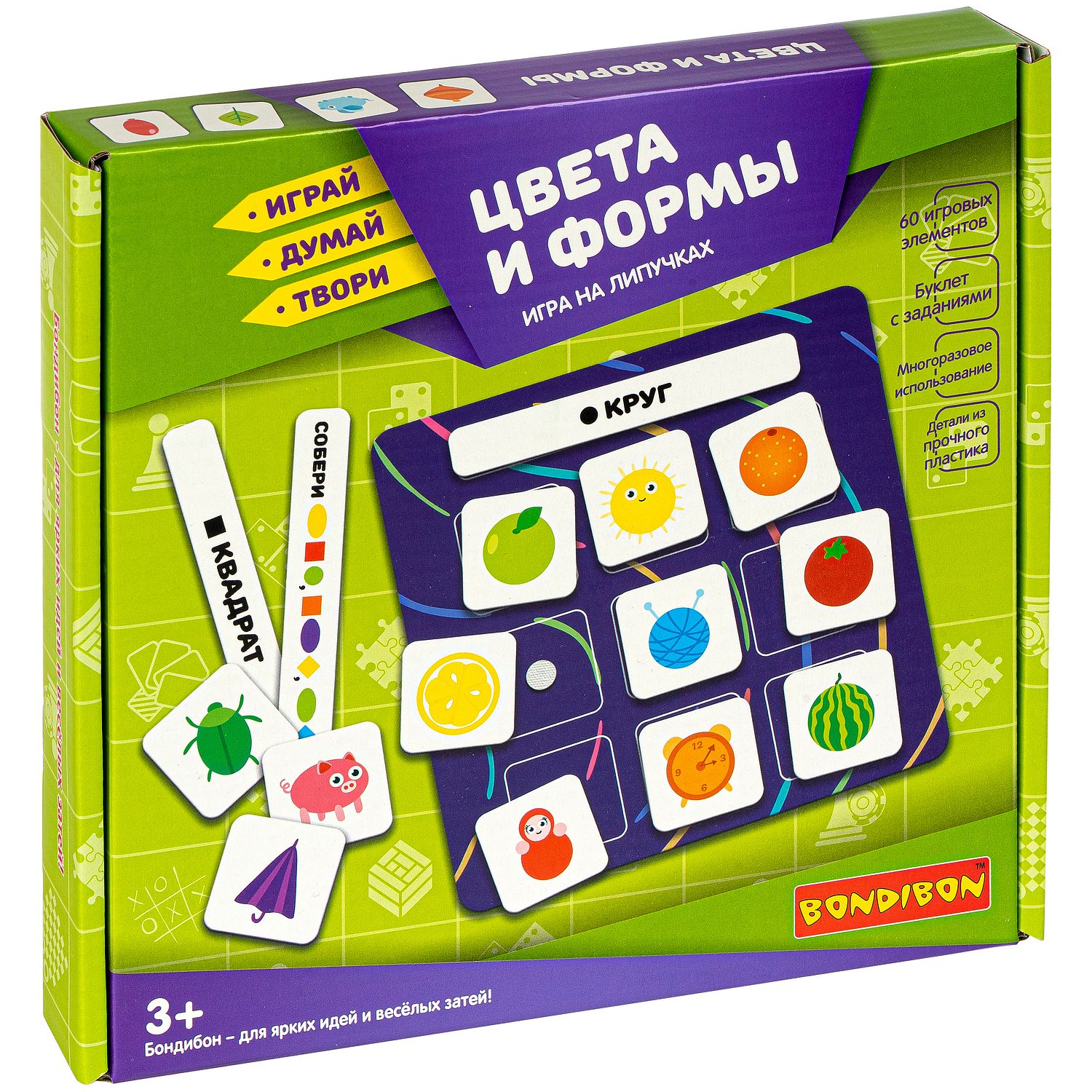 Настольная игра Bondibon на липучках Цвета и формы - фото 1