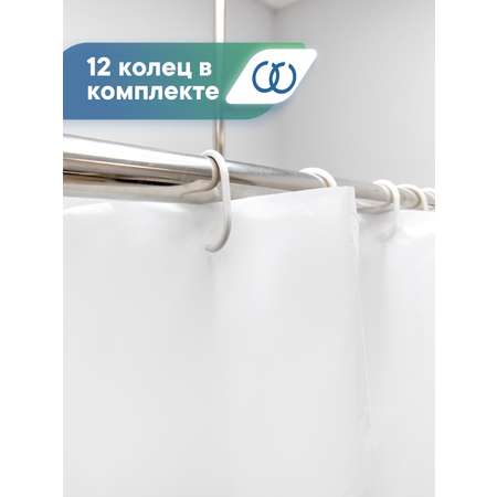 Штора для ванной полиэтиленовая VILINA 180х180 см белая