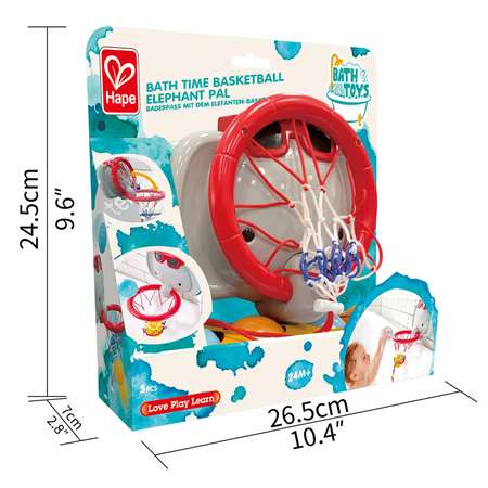 Игрушка Hape мяч Баскетбольное кольцо Слоник