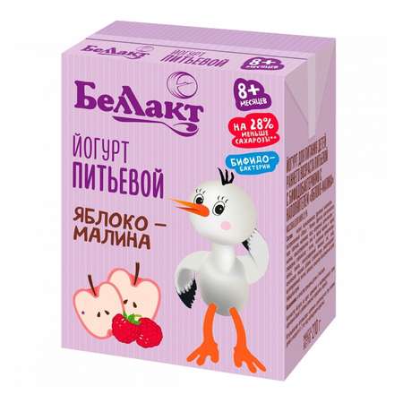 Йогурт Беллакт яблоко-малина 210г с 8месяцев