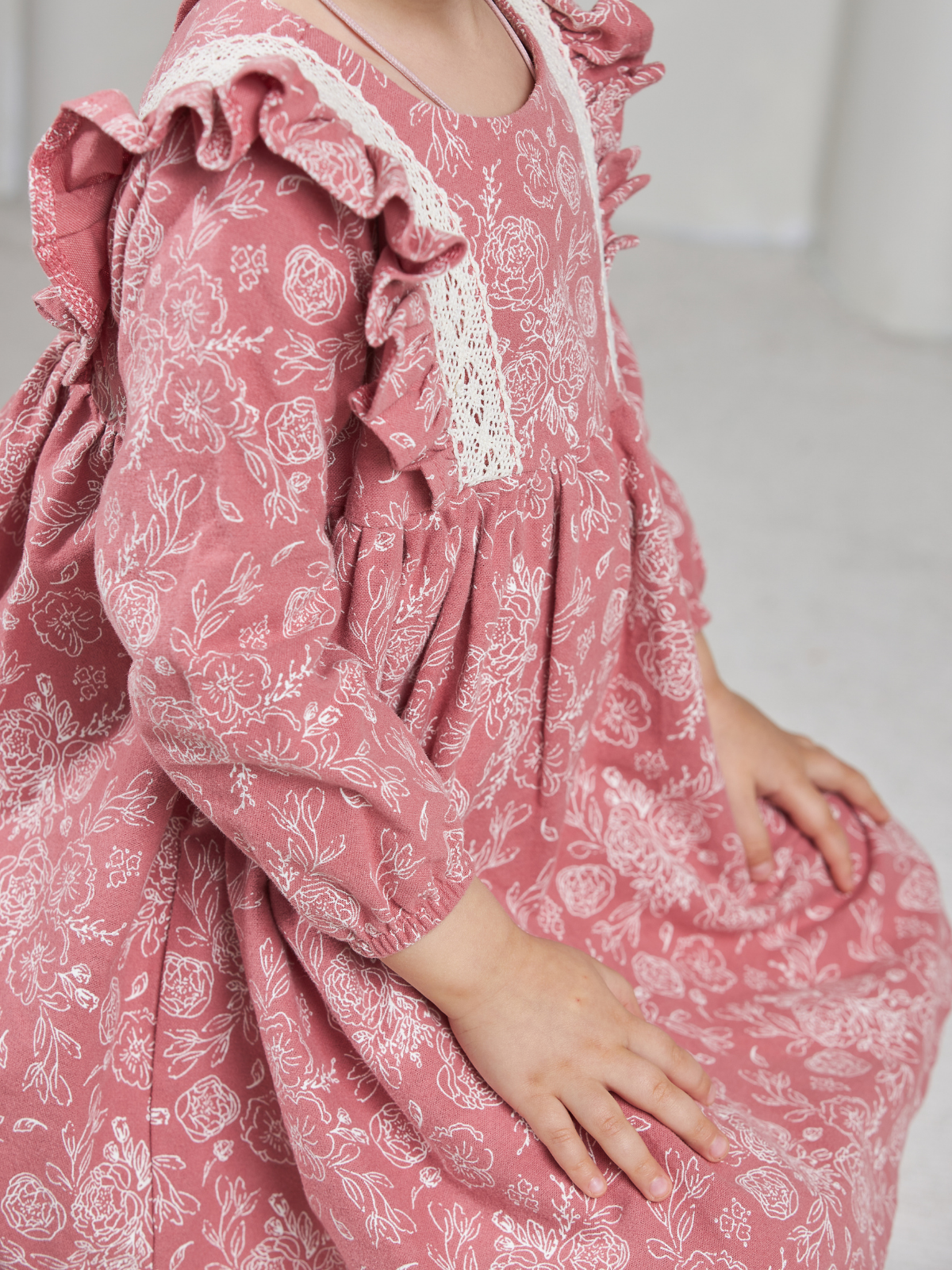 Платье MOUN платье_фланель/кружево_розы - фото 11