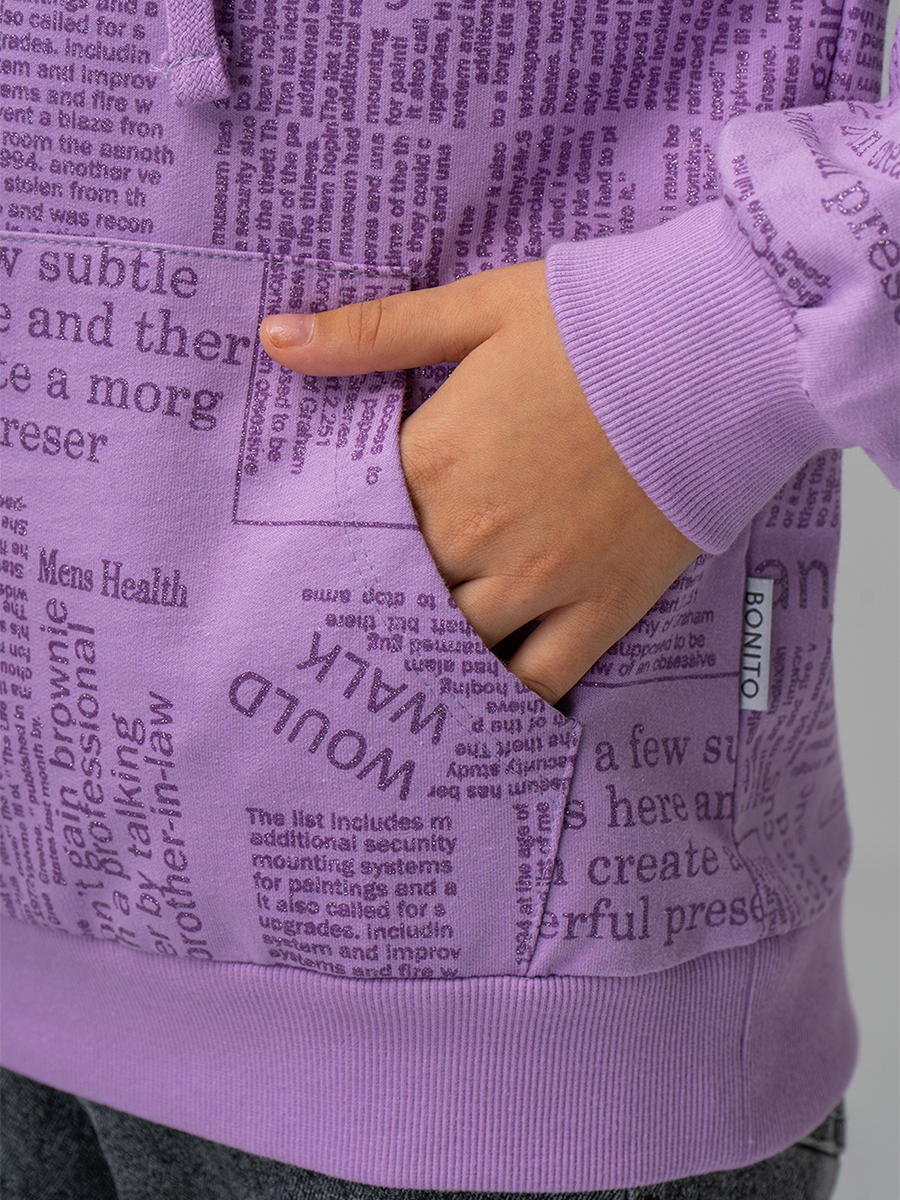 Худи BONITO KIDS SS6073сиреневый - фото 4