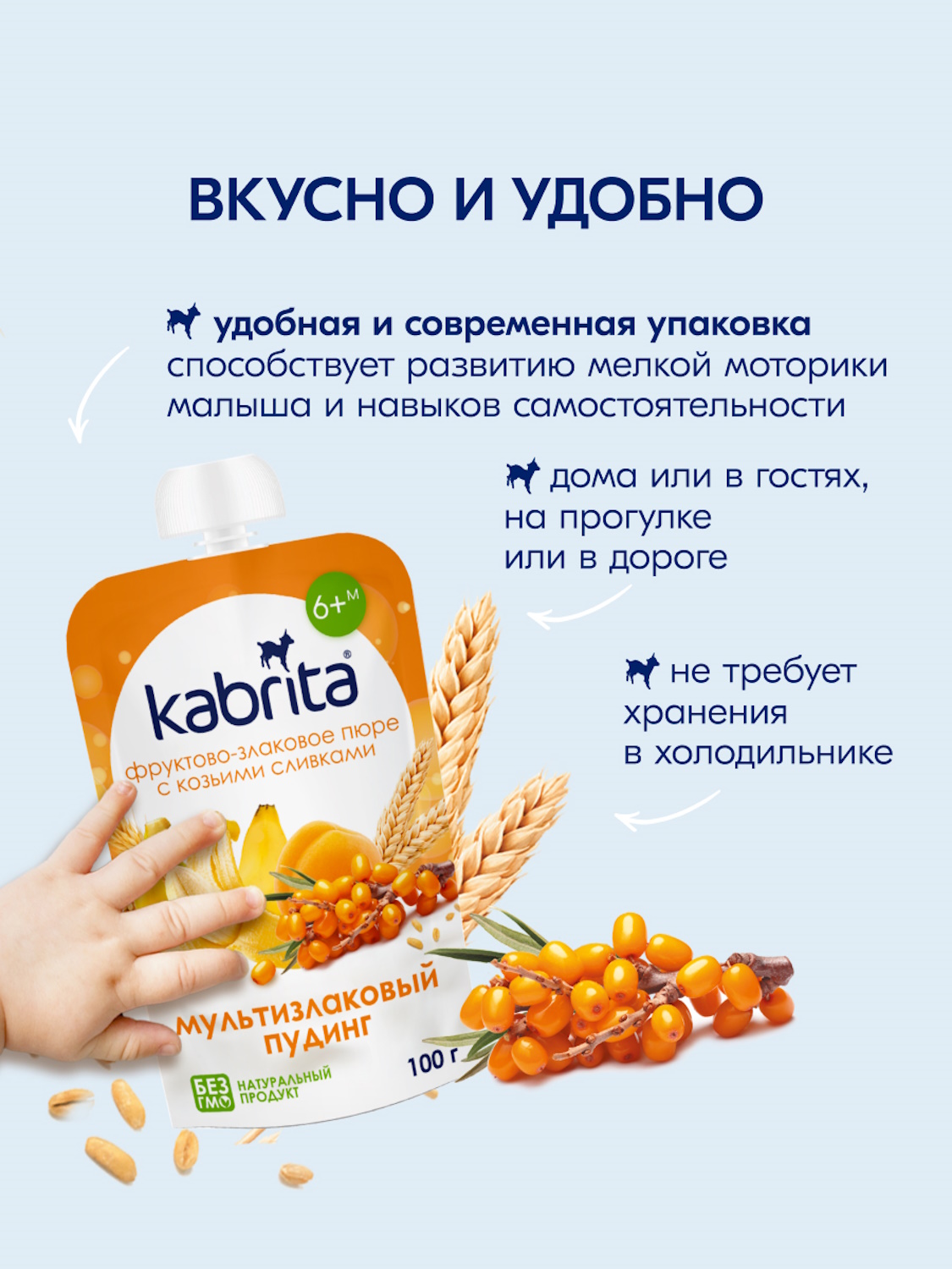 Пюре Kabrita Пудинг Мультизлаковый с облепихой с 6 мес 100 г - фото 4