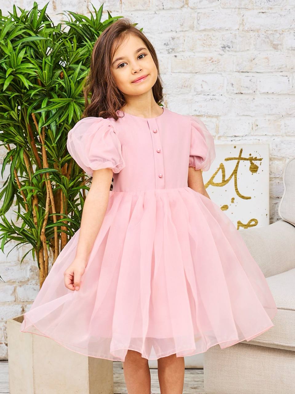 Платье Sofisha kids Plat.organza.pink - фото 7