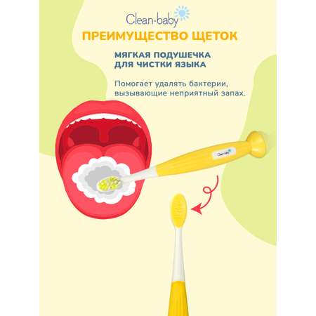 Зубная щетка классическая Clean-baby от 0 лет 2 шт.