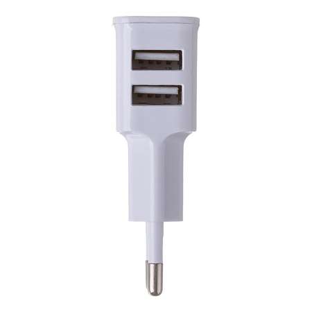 Сетевое зарядное устройство Liberty Project с USB выходом 2.1А компакт 2 USB выхода Белый