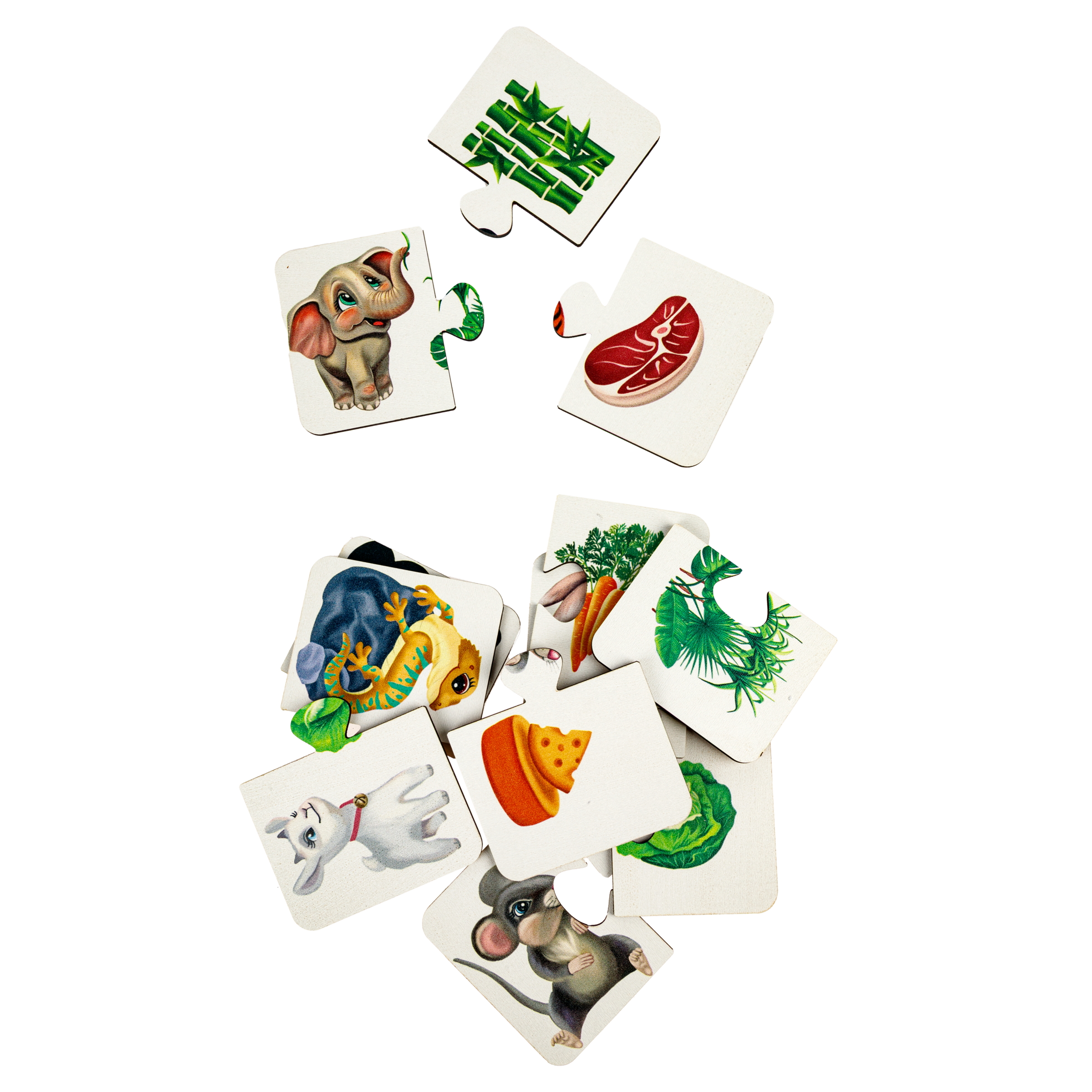 Пазл 1TOY с животными из двух частей деревянный - фото 2