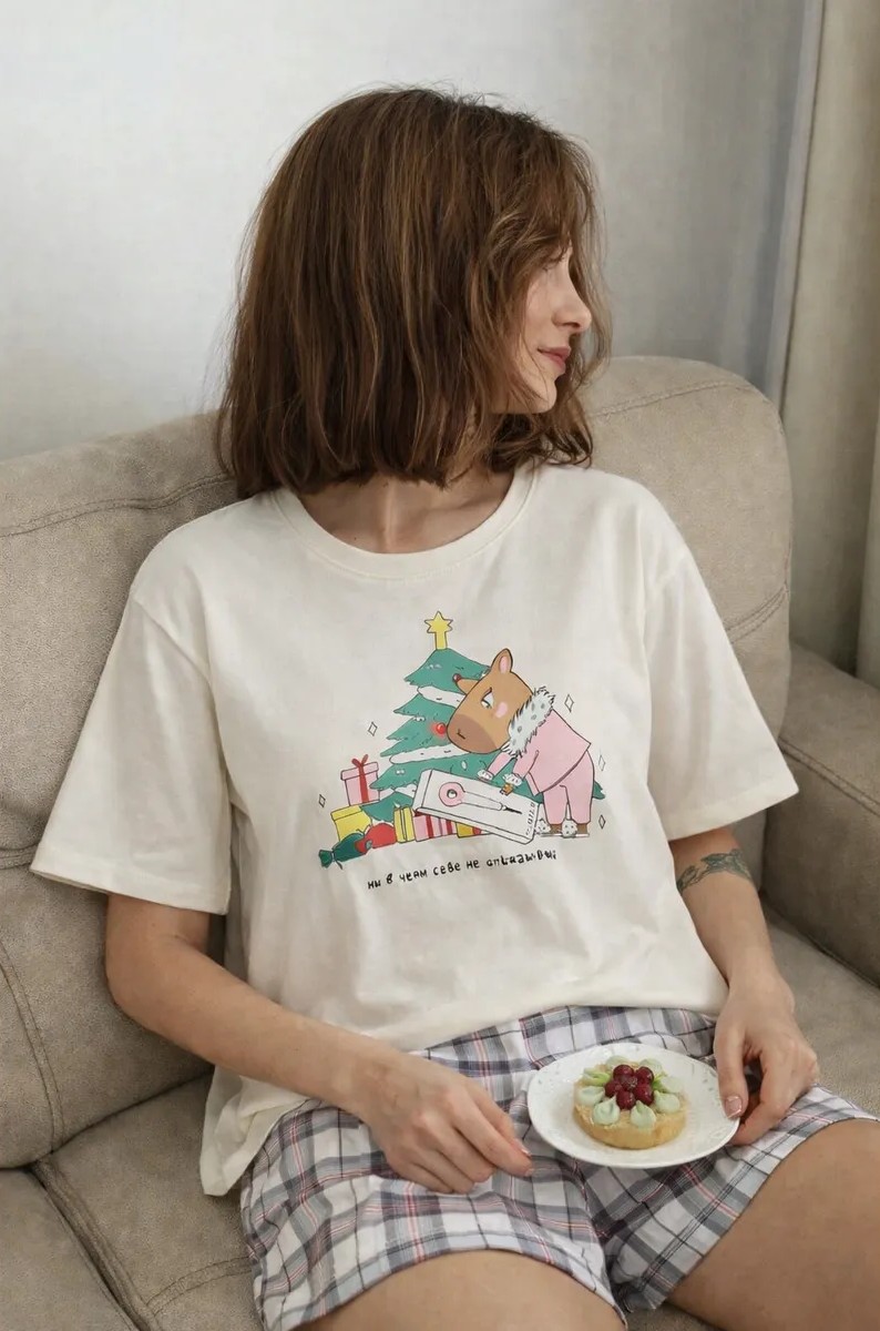 Пижама Mark Formelle (Марк Формэль) 592591/молочный +клетка на молочном - фото 1