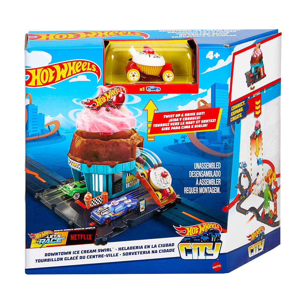 Трек Hot Wheels City Ice Cream Swirl HTN77 HDR24/HTN77 - фото 5