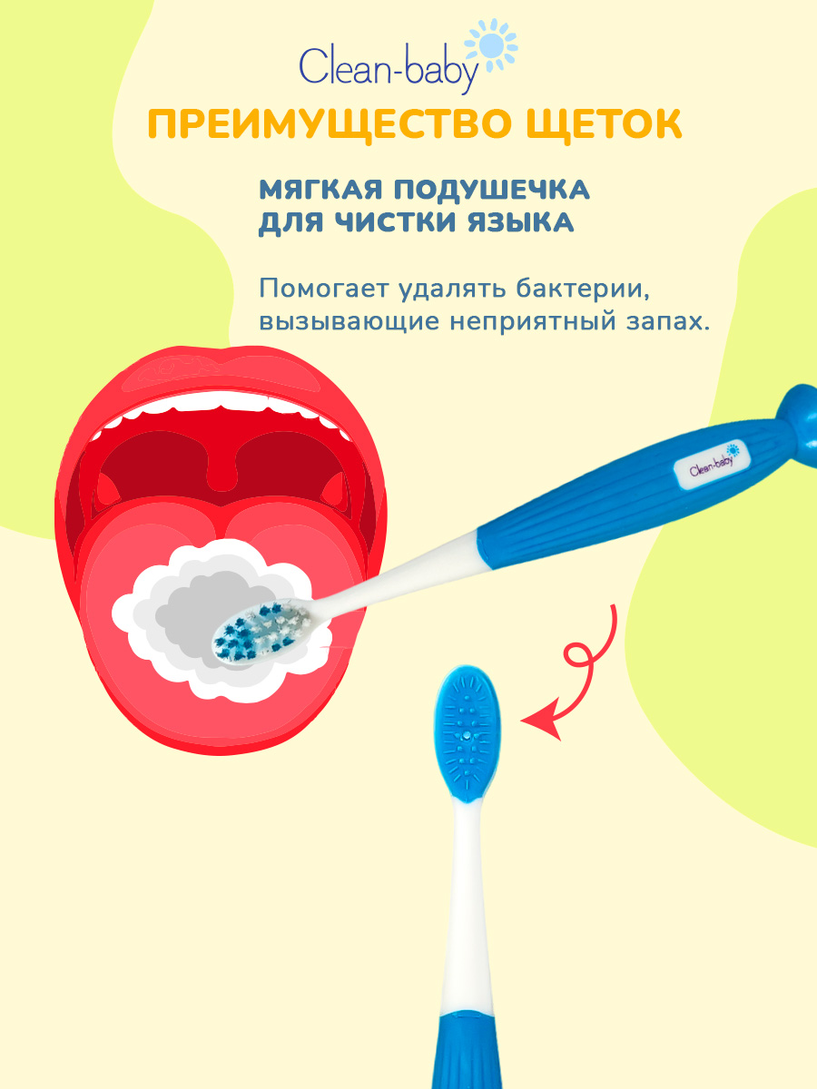 Зубная паста, зубная щетка Clean-baby с фтором Апельсин - фото 7