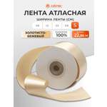 Лента Айрис атласная упаковочная флористическая 5 см 22.86 м 054 золотисто - бежевый