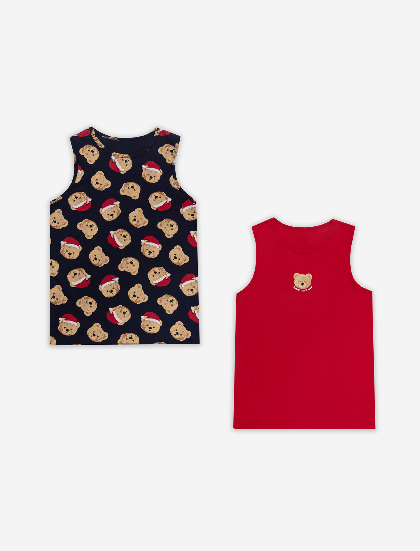 Майка 2 шт Mark Formelle (Марк Формэль) 423344-2/красный +праздничные медвежата на синем - фото 2