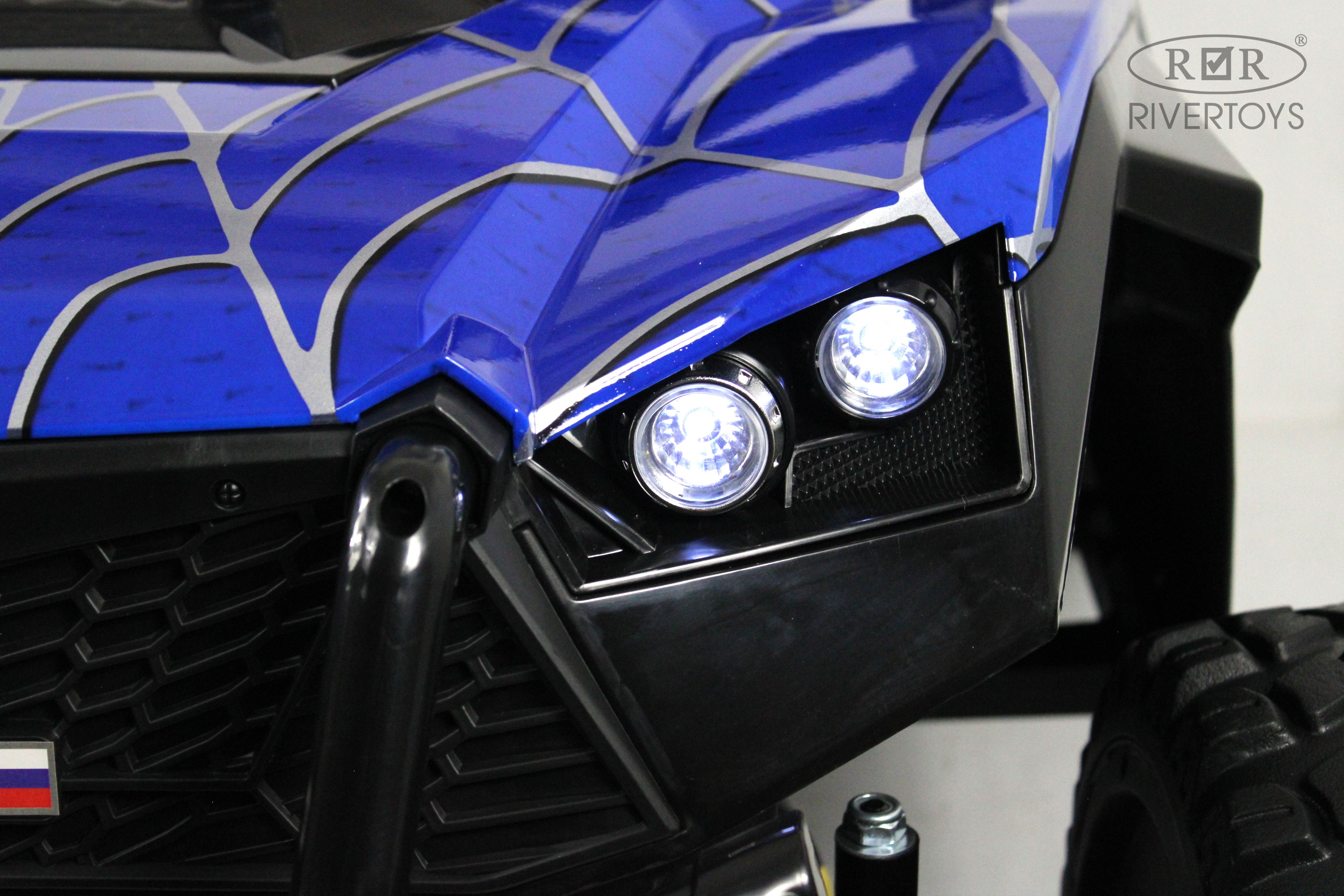 Электромобиль RIVERTOYS A707AA-LUX-NEW-BLUE-SPIDER С пультом ДУ - фото 12